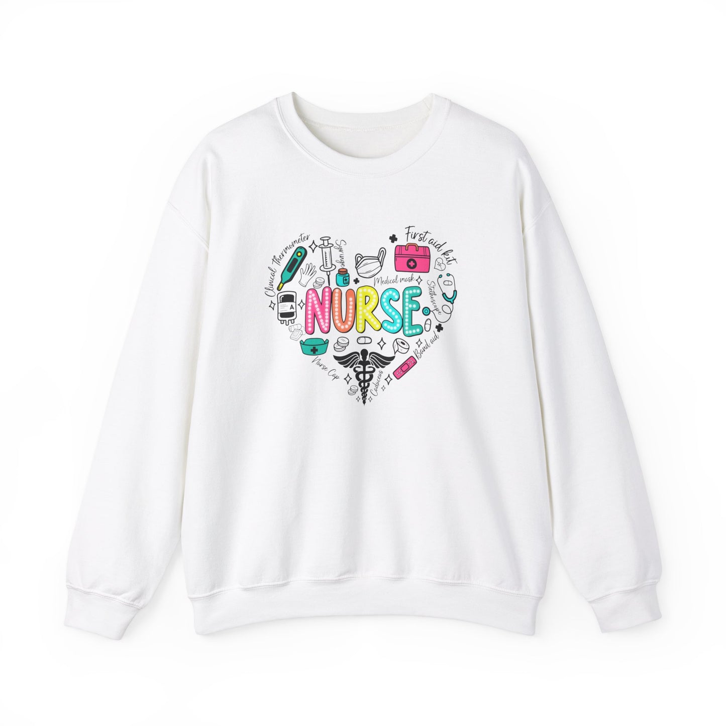 Nurse Heart Doodle Crewneck Sweatshirt