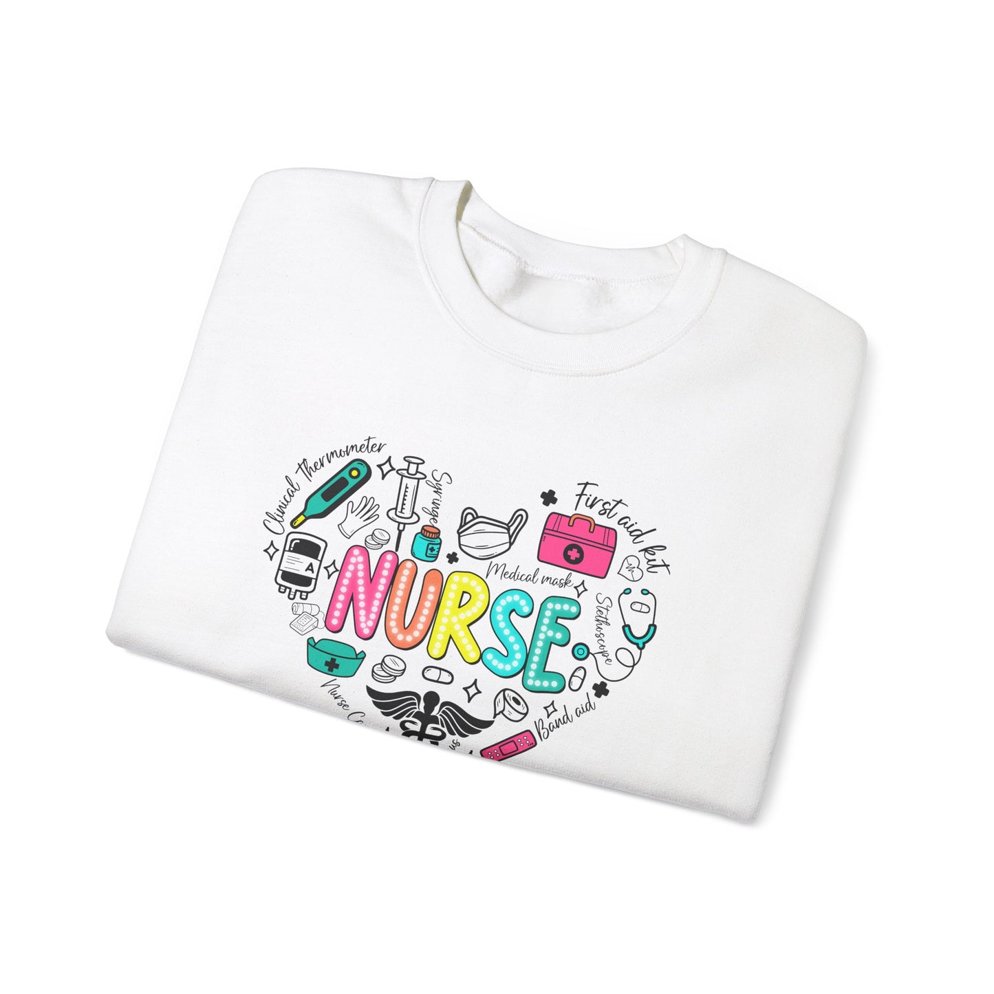 Nurse Heart Doodle Crewneck Sweatshirt