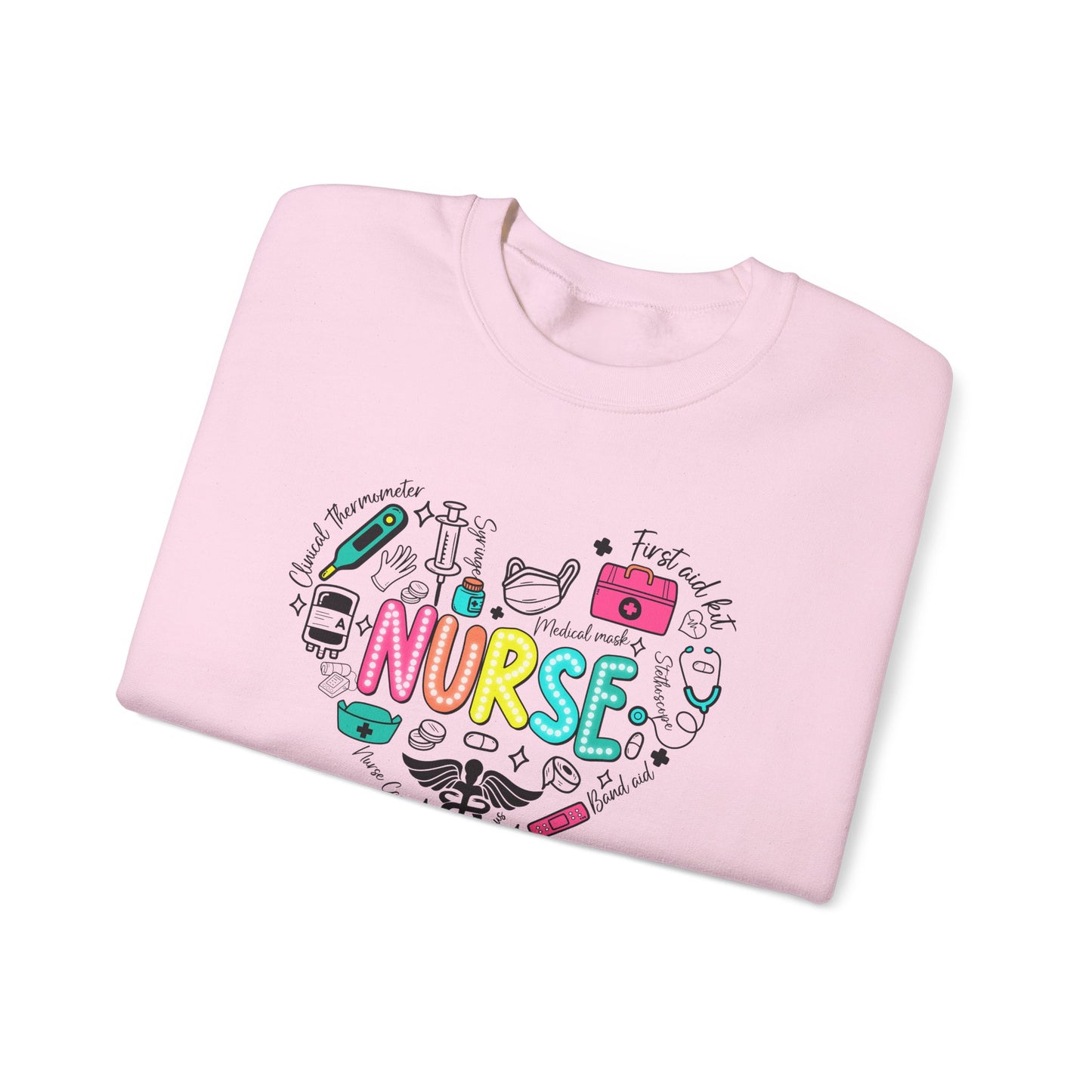 Nurse Heart Doodle Crewneck Sweatshirt