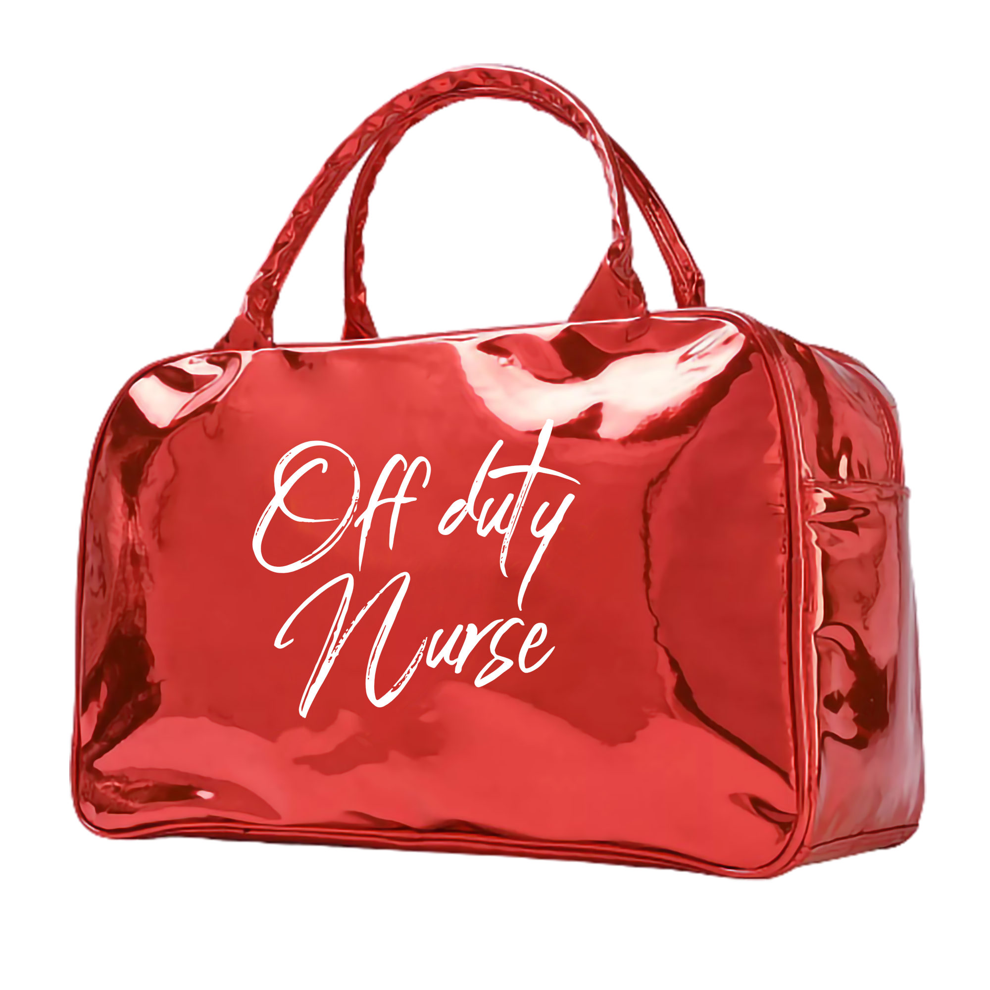 Off Duty Nurse Metallic travel bag