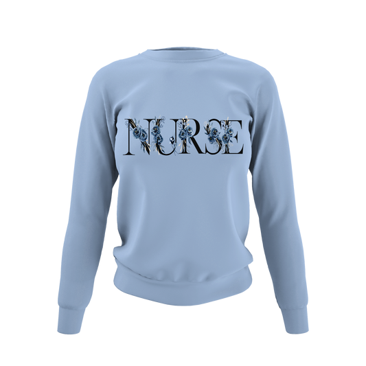 Nurse & Blue Roses Sweatshirt